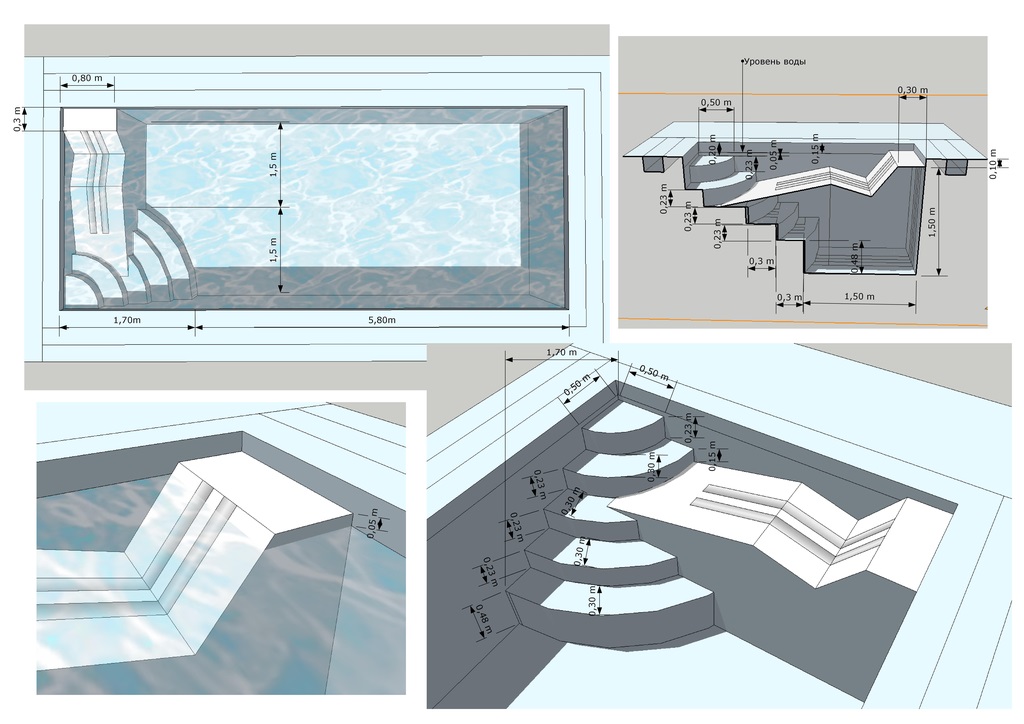 Проектирование формы и размеров бассейна